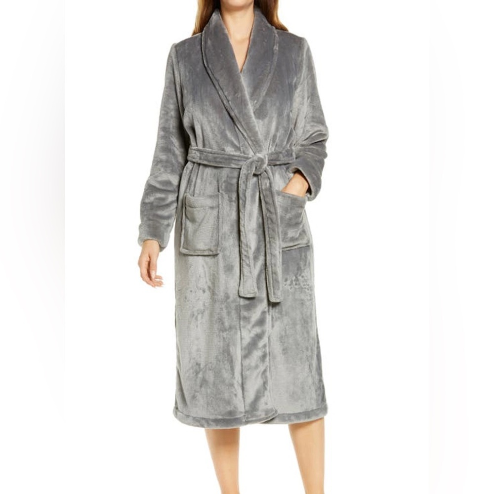 Nordstrom Bliss Plush Robe in Grey Frost - NWT